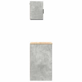 ZNTS Garage Cabinets 2 pcs Concrete Grey Engineered Wood 3328272