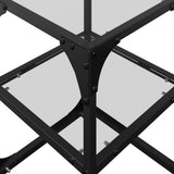 Coffee Tables with Transparent Glass Top 2 pcs 30x30x45 cm Steel 845999