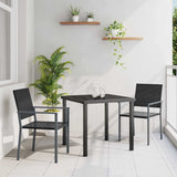 Garden Dining Set 3 pcs Black PE Rattan 3379079