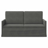 2 Seater Sofa Dark Grey 150 x 81 x 82 cm Corduroy Fabric 42041101