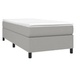 Box Spring Bed Frame Light Grey Single Fabric 3121196