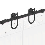 Sliding Door Hardware Kit 400 cm Steel Black 3295794