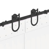 Sliding Door Hardware Kit 400 cm Steel Black 3295794
