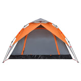 ZNTS Camping Tent Dome 4-Person Grey and Orange Quick Release 4004183