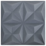 3D Wall Panels 24 pcs 50x50 cm Origami Grey 6 m² 150921