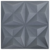 3D Wall Panels 24 pcs 50x50 cm Origami Grey 6 m² 150921