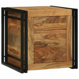Storage Box Brown and Black 50 x 50 x 50 cm Solid Acacia Wood 4016744
