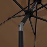 Garden Parasol with LED Lights and Aluminium Pole 300 cm Taupe 47363
