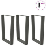 Dining Table Legs V-Shape 3 pcs Anthracite 70x cm Steel 4012662