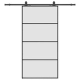 Sliding Door with Hardware Set Black 102.5x205 cm ESG Glass 3375861