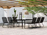 Dining Set Black Powder-coated steel Large UV-resistant materials 3099183