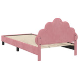 Children's Bed Frame with Headboard Pink 90 x 190 cm Velvet 42011158