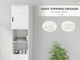 Line Embossed Tall Bathroom Storage Cabinet - White T3398P343302