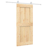 Sliding Door with Hardware Set 90x210 cm Solid Wood Pine 3203113