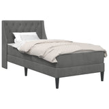 Bed Frame with Mattress Dark Grey 90 x 190 cm Velvet 3415239