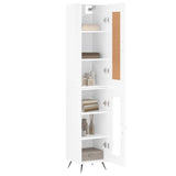 Highboard High Gloss White 34.5x34x180 cm Engineered Wood 3200363