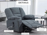 Oversized Riser and Recliner Chairs for the Elderly, Fabric Upholstered Lift Chair for Living Room T3398P378878