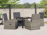 Garden Dining Set with Cushion 5 pcs Grey Poly Rattan 3379500