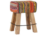 Bar Stool 2 pcs Multicolour 44 x 33 x 74 cm Real Leather 42042128