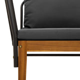 Garden Chair with Cushions Solid Acacia Wood & Rope Natural 42022074