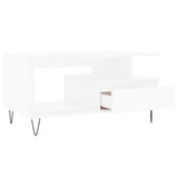 ZNTS Coffee Table White 90x49x45 cm Engineered Wood 831020