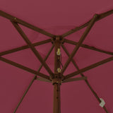 Garden Parasol with Wooden Pole Bordeaux Red 196x231 cm 363163