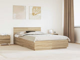 Bed Frame Sonoma Oak 120 x 200 cm Engineered Wood 3408189