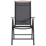 Folding Garden Chairs 2 pcs Aluminium and Textilene Black 41732