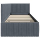 Corner Bed Frame with Headboard Dark grey 80 x 200 cm Velvet 42016247