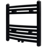 Black Bathroom Central Heating Towel Rail Radiator Curve 480x480mm 141912