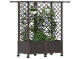 Raised Bed with Trellis and Roof Brown 124 x 40 x 142 cm PP 3423037