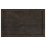 Table Top Dark Brown 80x50x cm Treated Solid Wood Oak 3156421