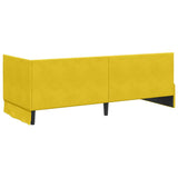 Corner Bed Frame with Headboard Yellow 80 x 200 cm Velvet 42016252