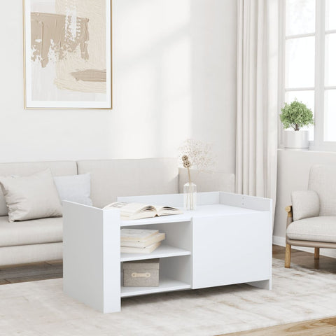 ZNTS Coffee Table White 100x50x50 cm Engineered Wood 848360