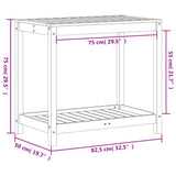 Potting Table with Shelf 82.5x50x75 cm Solid Wood Douglas 832400
