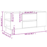 ZNTS Coffee Table High Gloss White 102x44.5x50 cm Engineered Wood 830990