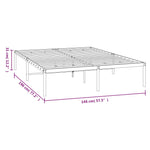 ZNTS Metal Bed Frame without Mattress White 140x190cm 350913