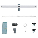 360&deg Shower Drain with Slim Model Silver 80 cm 42015988