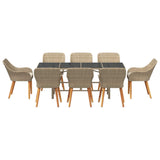 Garden Dining Set with Cushion 9 pcs Beige Poly Rattan 3261630