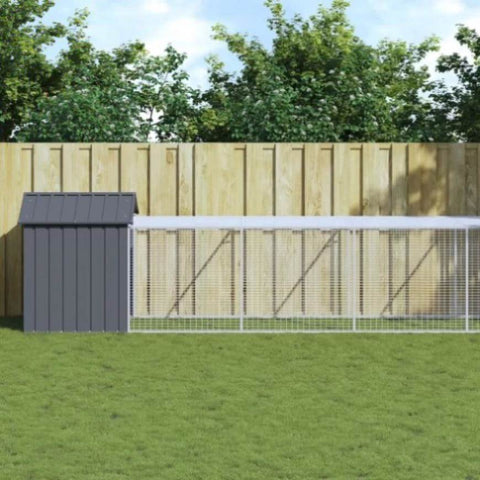 Chicken Cage with Run Anthracite 117x1017x123 cm Galvanised Steel 3189072