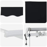 Retractable Awning Manual Black 400 x 300 cm Fabric 3330593