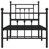 Metal Bed Frame without Mattress with Footboard Black 75x190cm 353545