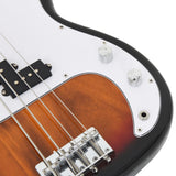 Electric Bass Guitar for Beginner with Bag Brown and White 4/4 46" 70184