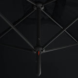 Double Garden Parasol with Steel Pole Black 600x300 cm 312560