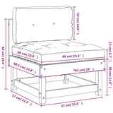 Middle Sofa with Cushions Solid Wood Pine 825429