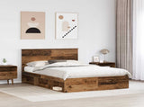 Bed Frame with Headboard Old Wood 140 x 200 cm Solid Pine Wood 3409361