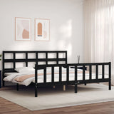 Bed Frame without Mattress Black 200x200 cm Solid Wood Pine 3193035