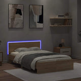 Bed Frame with LED without Mattress Sonoma Oak 135x190 cm 3207632