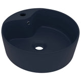 Luxury Wash Basin with Overflow Matt Dark Blue 36x13 cm Ceramic 147034
