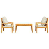 3 Piece Garden Lounge Set with Cushions Solid Wood Acacia 3211807